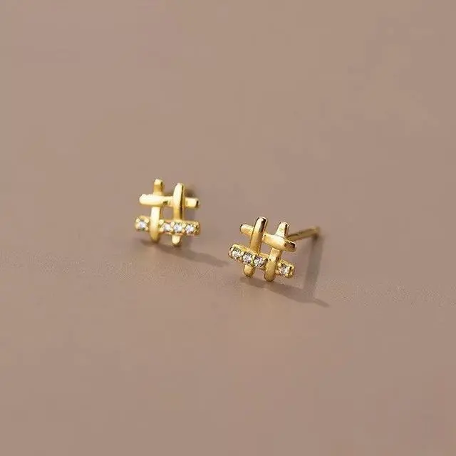 Alt view image 5 of 6 - Anyco Fashion Earrings Silver 925 Sterling Personality Geometric Pave Zircon Jewelry