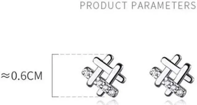 Alt view image 6 of 6 - Anyco Fashion Earrings Silver 925 Sterling Personality Geometric Pave Zircon Jewelry