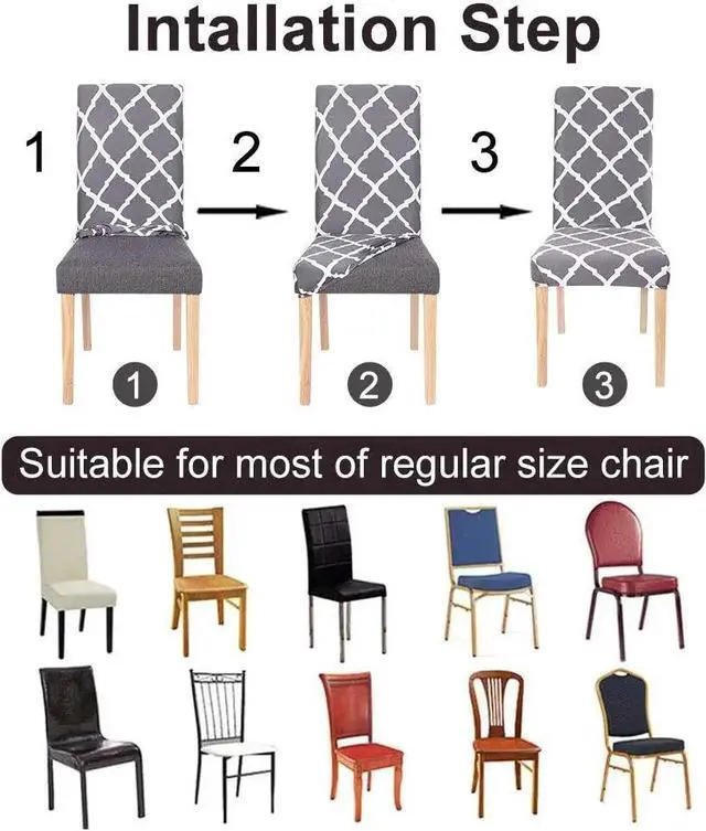 Alt view image 4 of 6 - Anyhouz Chair Cover Maroon Festive Christmas Design Stretchable Dining Slipcover
