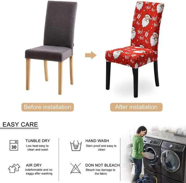 Alt view image 5 of 6 - Anyhouz Chair Cover Maroon Festive Christmas Design Stretchable Dining Slipcover