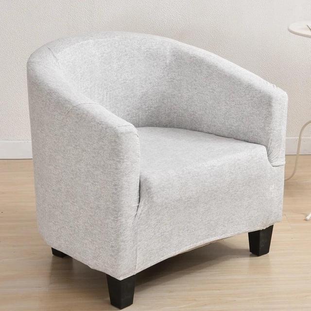 Alt view image 2 of 3 - Anyhouz Chair Cover Light Gray Plain Dust Proof Tub Slipcover Home Decor
