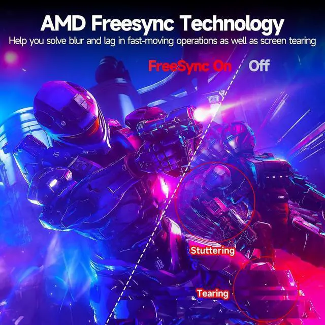 Alt view image 6 of 7 - Gawfolk , GF320C , 32-inch Curved Gaming Monitor, 240Hz, 1800R PC Monitor, Full HD 1080P, Frameless Computer Monitor with Freesync and Eye Protection Technology, Wall Mountable Compatible with Xbox/PS
