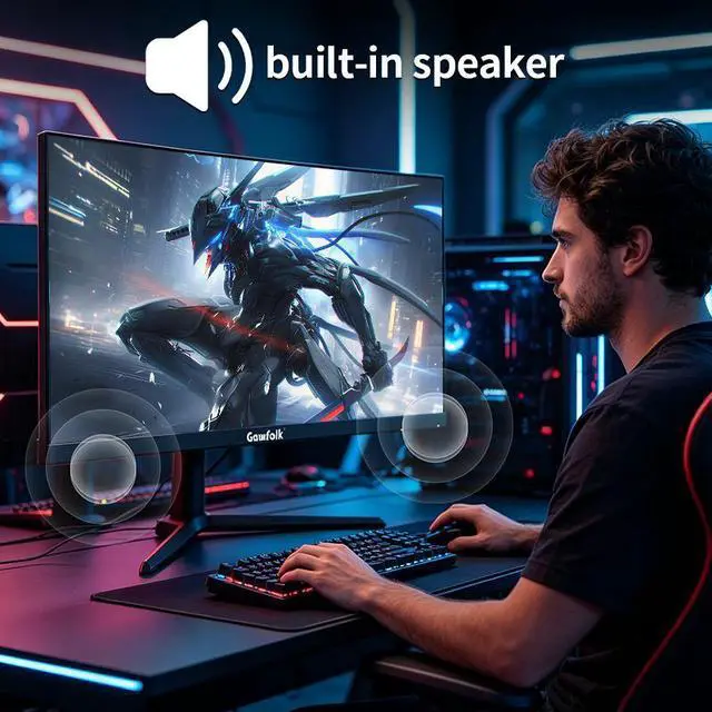 Alt view image 6 of 7 - GAWFOLK 34" Gaming monitor Ultrawide UWQHD 2K 1440P (Quasi 4K) 165Hz with AMD FreeSync & G-Sync 1ms 3800R Curved PC Monitor,DP&HDMI, VESA, HDR10,PIP/PBP,with Built-in Speakers