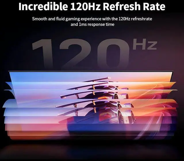 Alt view image 4 of 6 - Gawfolk 49 Inch Curved Gaming Monitor, 5120x1440 Dual QHD, 120Hz, 1500R, with Built-in Speakers,AMD FreeSync & G-Sync 1ms, 32:9,RGB,Computer Screen for Multitasking