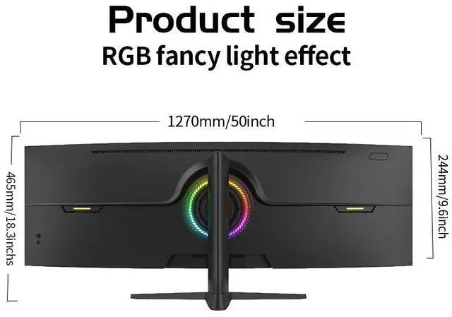 Alt view image 2 of 7 - Gawfolk 49 Inch Ultrawide Curved Gaming Monitor, 1500R DQHD 5120×1440 PC Screen, 240Hz ,PIP/PBP,RGB,with AMD FreeSync & G-Sync, 1ms ,Height Adjustable Ultra-Wide Computer Screen