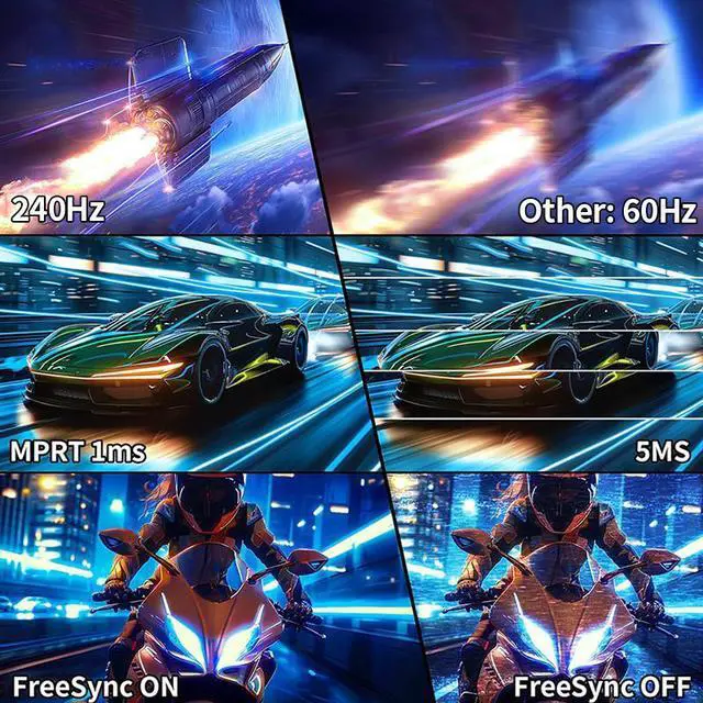 Alt view image 6 of 7 - Gawfolk 49 Inch Ultrawide Curved Gaming Monitor, 1500R DQHD 5120×1440 PC Screen, 240Hz ,PIP/PBP,RGB,with AMD FreeSync & G-Sync, 1ms ,Height Adjustable Ultra-Wide Computer Screen