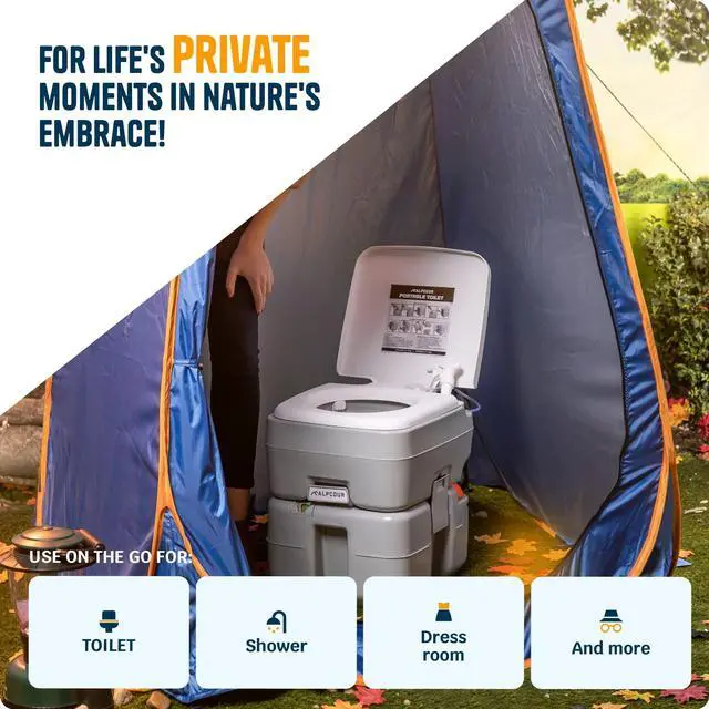 Alt view image 5 of 7 - Alpcour Portable Pop Up Tent  Privacy Tent for Portable Toilet, Shower and Changing Room for Camping and Outdoors  Spacious, Extra Tall and Waterproof with Utility Accessories - Sturdy and Easy Fold