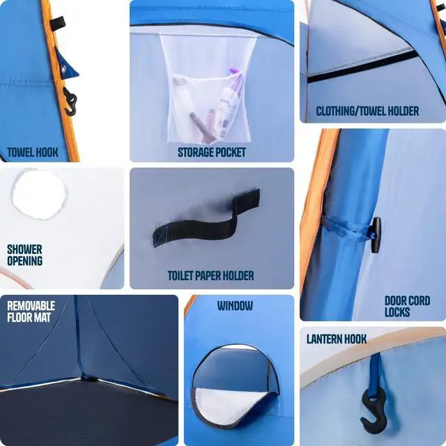 Alt view image 4 of 7 - Alpcour Portable Pop Up Tent  Privacy Tent for Portable Toilet, Shower and Changing Room for Camping and Outdoors  Spacious, Extra Tall and Waterproof with Utility Accessories - Sturdy and Easy Fold