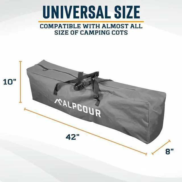 Alt view image 3 of 5 - Alpcour Camping Cot Bag for Outdoor Camping, Travel and Beach  42 Inch Heavy Duty Polyester Fabric Replacement Bag Fits Most Cots & Chairs  Multifunctional and Easy to Carry & Store