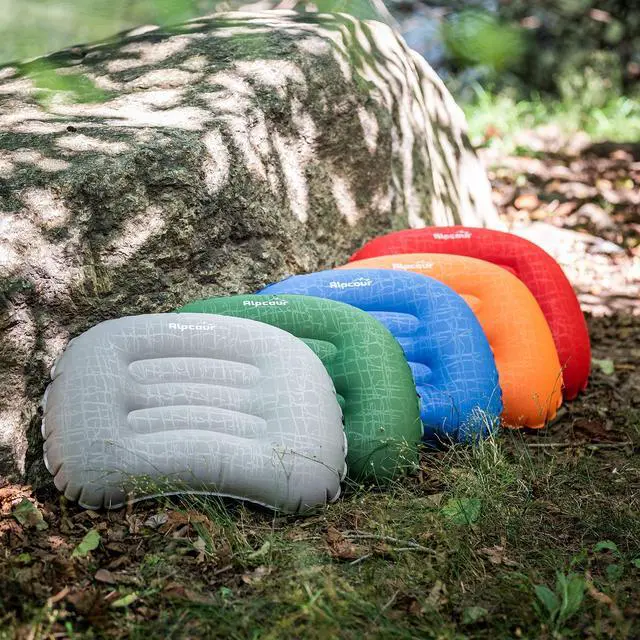 Alt view image 6 of 6 - Alpcour Camping Pillow  Large, Inflatable, Ultralight Sleeping Pillow with Easy Blow Up Design, Soft Waterproof Exterior Cover and Compact Carry Case for Hiking, Backpacking, Airplane Travel & More