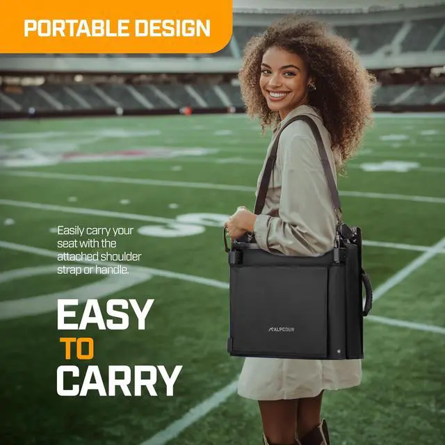 Alt view image 5 of 7 - Extra Wide Folding Reclining Stadium Seat with Back Suppot for Bleachers, Bleacher Hooks, Thick Cushion, Cup Holder, Storage Pockets  Portable Chair for Kayak, Canoe, Paddle Board, Concerts, & Sports