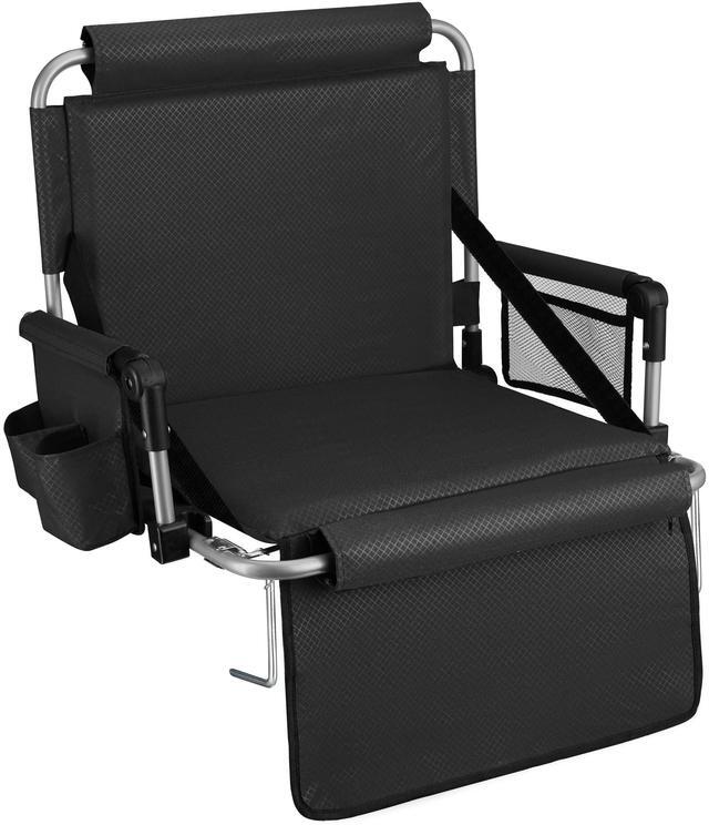 Main image of Alpcour Folding Stadium Seat with Back Support  Deluxe Waterproof Cushion Chair for Bleachers w/Arm Rests, Storage Pockets, Cup Holder & Shoulder Straps for Superior Support & Comfort