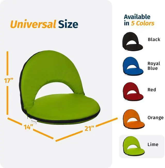 Alt view image 6 of 7 - Alpcour Folding Stadium Seat  Deluxe Outdoor Camping Reclining Waterproof Cushion Chair for Bleachers  Best 6-Position Back Support Picnic Bleacher Seats w/Extra Thick Padding for Support & Comfort
