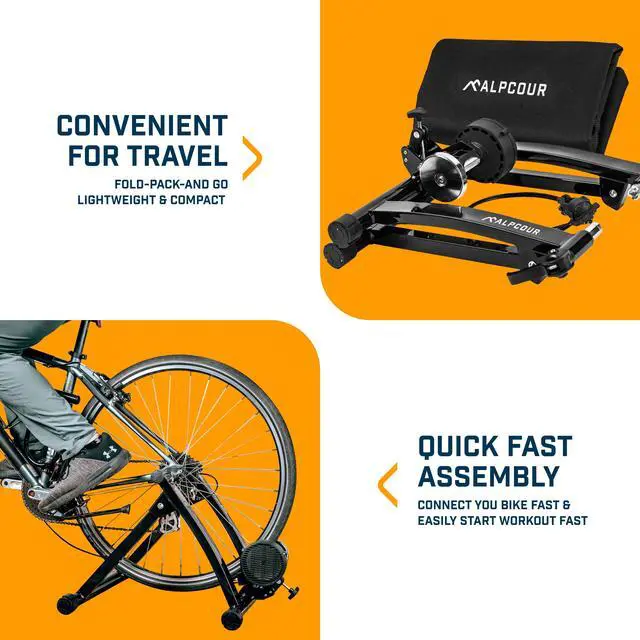 Alt view image 4 of 5 - Alpcour Indoor Magnetic Bike Trainer Stand - Stainless Steel, 6 Resistance Settings