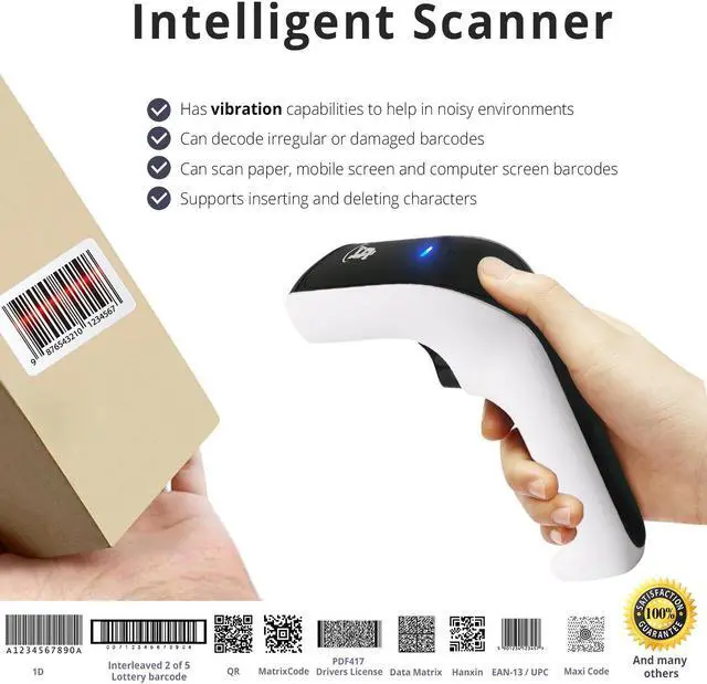 Alt view image 4 of 7 - ScanAvenger Wireless Portable 1D&2D with Stand Bluetooth Barcode Scanner: Hand Scanners 3-in-1 Vibration, Cordless, Rechargeable Scan Gun for Inventory - USB Bar Code/QR Reader (No Next Gen Stand)