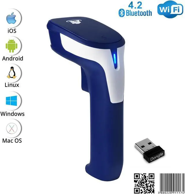 Alt view image 3 of 7 - ScanAvenger 1D and 2D Portable Wireless Bluetooth Barcode Scanner: 3-in-1 - Cordless, Rechargeable Scan Gun for Inventory Management - Wireless, Handheld, USB Bar Code/QR Code Reader - Hand Scanner