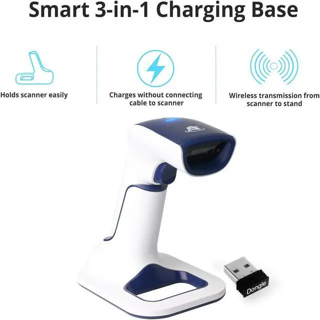 Alt view image 4 of 7 - ScanAvenger Wireless Portable 1D With Stand Bluetooth Barcode Scanner: 3-in-1 Hand Scanners -Vibration, Cordless, Rechargeable Scan Gun for Inventory Management - Handheld, USB Bar Code UPC/Ean Reader
