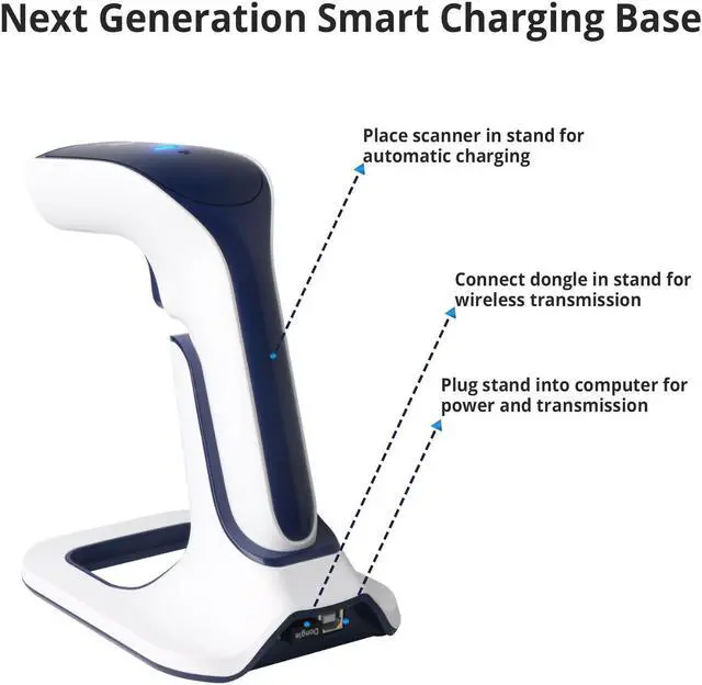 Alt view image 7 of 7 - ScanAvenger Wireless Portable 1D With Stand Bluetooth Barcode Scanner: 3-in-1 Hand Scanners -Vibration, Cordless, Rechargeable Scan Gun for Inventory Management - Handheld, USB Bar Code UPC/Ean Reader