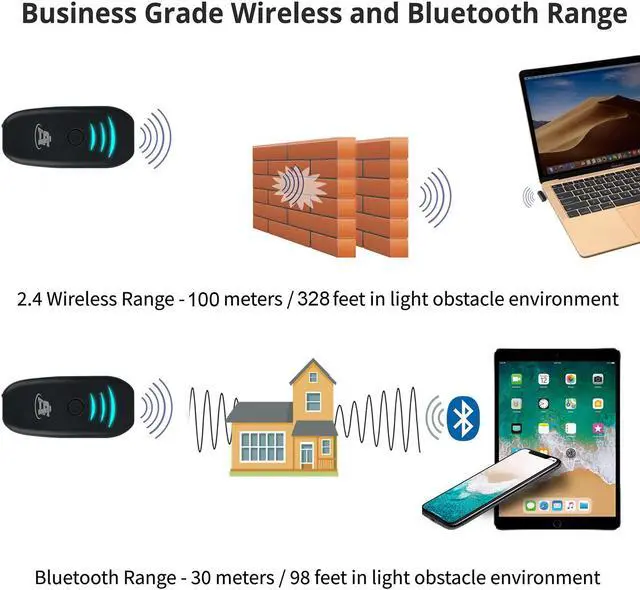 Alt view image 6 of 7 - ScanAvenger Portable Mini-Wireless Bluetooth Barcode Scanner: Hand Scanners - Cordless, Rechargeable 1D & 2D Scan Gun for Inventory Management - Wireless, Handheld USB QR