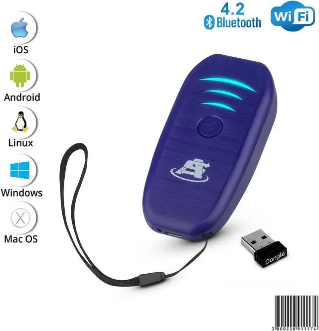 Alt view image 3 of 7 - ScanAvenger Portable Mini-Wireless Bluetooth Barcode Scanner: Hand Scanners - Cordless, Rechargeable 1D Scan Gun for Inventory Management - Wireless, Handheld USB