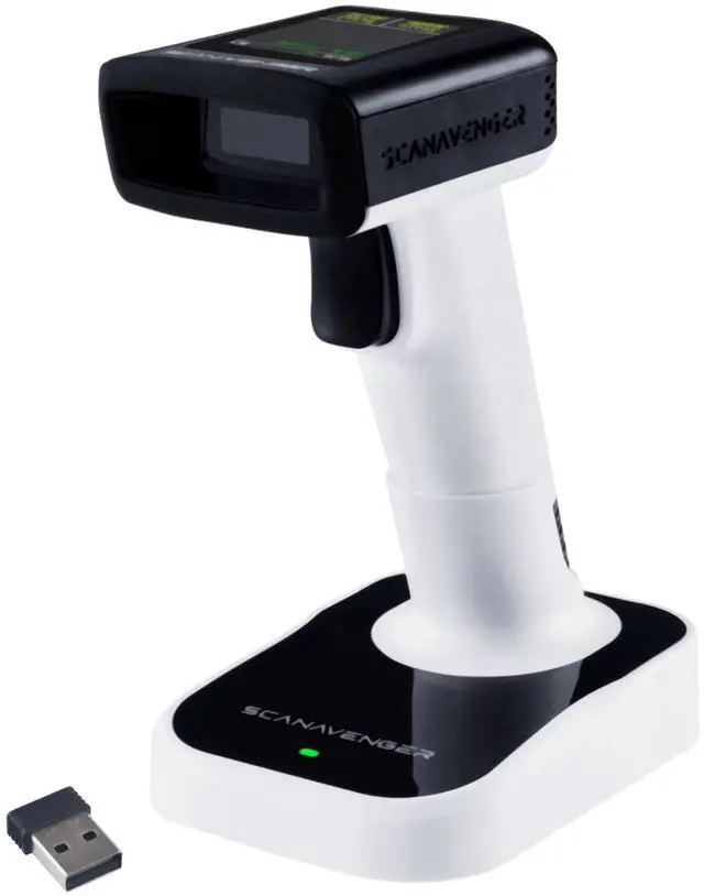 Main image of ScanAvenger 1D & 2D Bluetooth Barcode Scanner with LCD Display, Wireless & USB Rechargeable Handheld for Inventory, POS, Library/Reads QR, UPC, Codes/Windows, Mac, Android, iOS