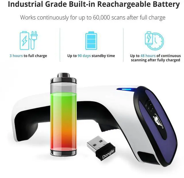 Alt view image 5 of 7 - ScanAvenger Portable Wireless Bluetooth Barcode Scanner: 3-in-1 Hand Scanners - Cordless, Rechargeable 1D and 2D Scan Gun for Inventory Management - Wireless, Handheld, USB Bar Code/QR Code Reader