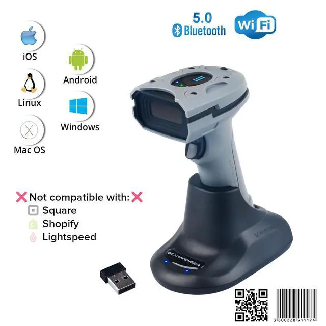 Alt view image 2 of 7 - ScanAvenger Rugged Industrial Wireless Bluetooth 1D&2D Barcode Scanner IP65 Rated USB Handheld Barcode Reader Compatible with Windows & Mac, Ideal for Warehouse & Inventory Management