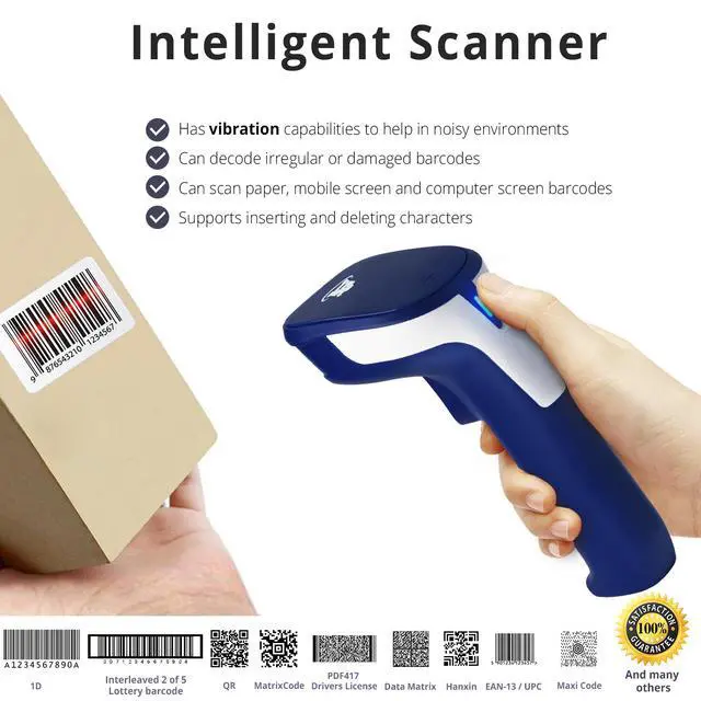 Alt view image 3 of 7 - ScanAvenger 1D and 2D Portable Wireless Bluetooth Barcode Scanner: 3-in-1 - Cordless, Rechargeable Scan Gun for Inventory Management - Wireless, Handheld, USB Bar Code/QR Code Reader - Hand Scanner