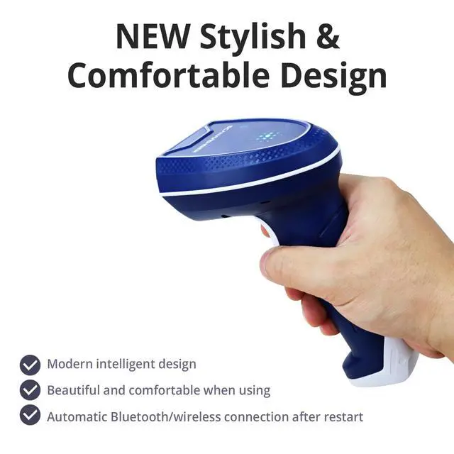 Alt view image 5 of 7 - 1D and 2D Portable Wireless Bluetooth Barcode Scanner: 3-in-1 - Cordless Scan Gun with Rechargeable, Replaceable Battery for Inventory Management - Wireless, Handheld, USB Bar Code/QR Code Reader