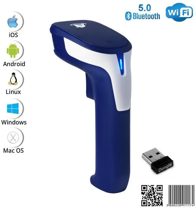 Alt view image 2 of 7 - ScanAvenger 1D and 2D Portable Wireless Bluetooth Barcode Scanner: 3-in-1 - Cordless, Rechargeable Scan Gun for Inventory Management - Wireless, Handheld, USB Bar Code/QR Code Reader - Hand Scanner