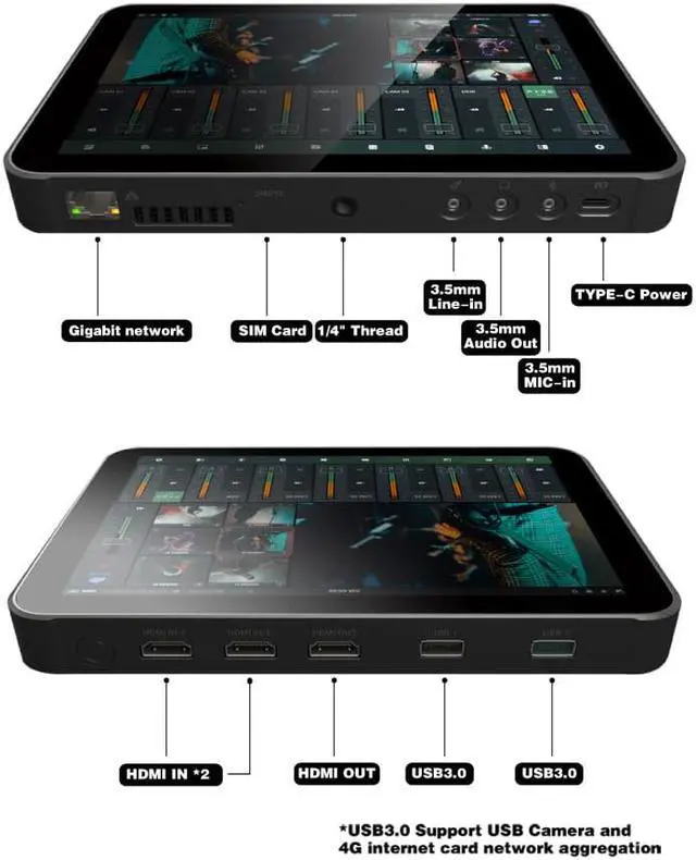Alt view image 2 of 6 - Pro video mixer switcher encoder broadcast live stream streaming broadcast machine live streaming equipment