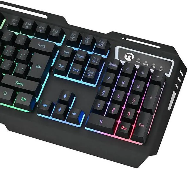 Alt view image 3 of 5 - Ningmei HK11 Silver Wired Rgb Pc Gaming Keyboard 104 Key Quiet Low Profile Rgb Keyboard Backlit Metal Panel And Ergonomic Design Mechanical Feel Keyboard For Windows Pc