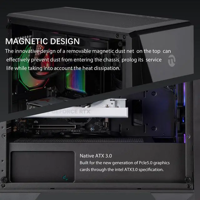 Alt view image 5 of 7 - Ningmei Gaming PC Desktop Intel  i7 12700KF 5.0 GHz CPU, GeForce RTX 4070TI SUPER, 1TB NVME SSD, 32GB DDR4 RAM, 800W PSU, 240mm Liquid Cooler, 4ARGB Fans,Windows 11 Home 64-bit WIFIGaming Desktop