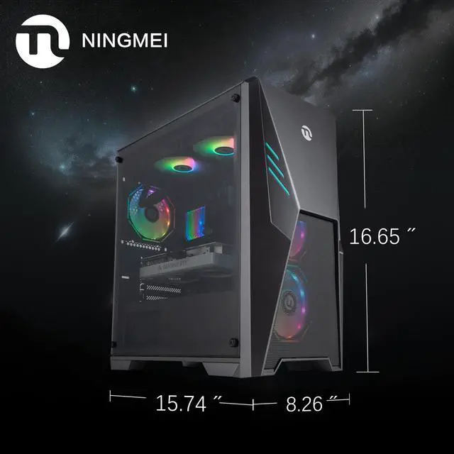 Alt view image 3 of 7 - Ningmei Gaming PC Desktop Intel  i7 12700KF 5.0 GHz CPU, GeForce RTX 4070TI SUPER, 1TB NVME SSD, 32GB DDR4 RAM, 800W PSU, 240mm Liquid Cooler, 4ARGB Fans,Windows 11 Home 64-bit WIFIGaming Desktop