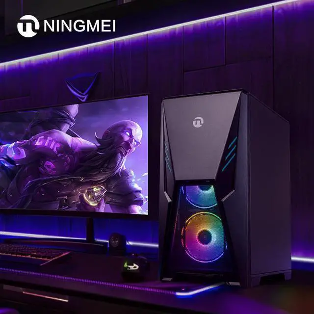 Alt view image 7 of 7 - Ningmei Gaming PC Desktop Intel Core i5 12400F 2.5 GHz CPU, GeForce RTX 4060, 1TB NVME SSD, 16GB DDR4 RAM 3200MHz, 600W PSU, Windows 11 Home 64-bit- WIFI- Gaming Desktop