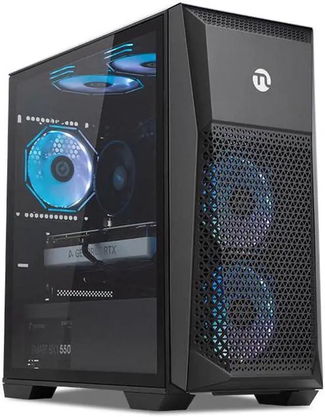 Alt view image 2 of 7 - Ningmei Gaming PC Desktop, AMD Ryzen 5 5500 4.2GHz, AMD RX 6600 8GB, 6RGB Fans, 16GB DDR4 3200MHz , 1TB SSD NVMe , 650W PSU,  11AC Wi-Fi,  Windows 11 Home 64-bit, gaming pc