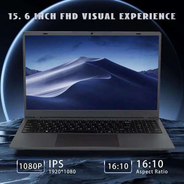 Alt view image 5 of 7 - Ningmei  NL100P Laptop Computer,  15.6 Inch Notebook with Intel Quad-Core N5095(Up to 2.9GHz), 16GB DDR4 512GB SSD,  BT5.2, 5G WiFi, USB3.2, Type_C, Webcam, Long Battery Life