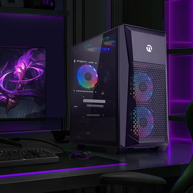 Alt view image 7 of 7 - Ningmei Gaming PC Desktop AMD Ryzen 7 5700G (Up to 4.6GHz) CPU, 6RGB Fans, AMD Radeon Vega Graphics , 16GB DDR4 RAM 3200MHz, 1TB NVME SSD,550W PSU, Windows 11 Home 64-bit- WIFI- Gaming Desktop