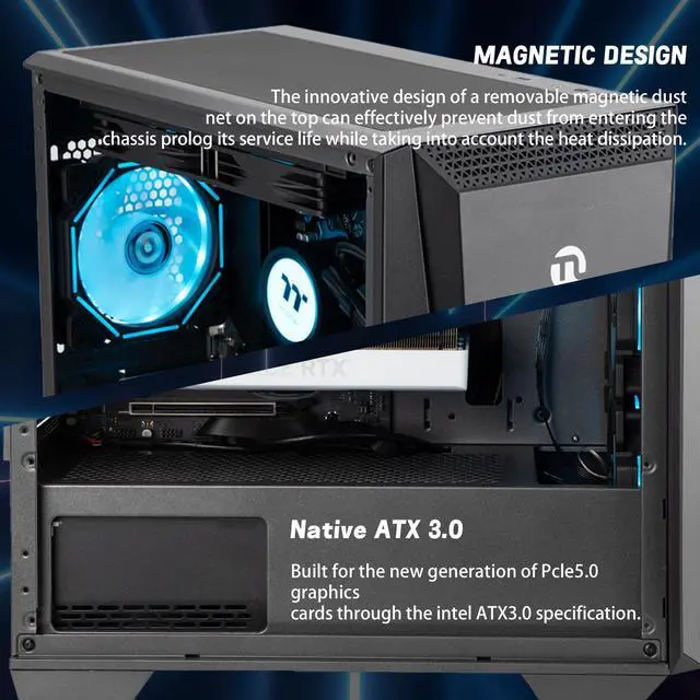 Alt view image 6 of 7 - Ningmei Gaming PC Desktop, Ryzen7 5700X 4.6GHz, NVIDIA RTX4060ti , 32GB DDR4 1TB SSD NVMe , 240mm Liquid Cooler, 4RGB Fans, 600W PSU, 11AC Wi-Fi, Windows 11 Home 64-bit,gaming pc