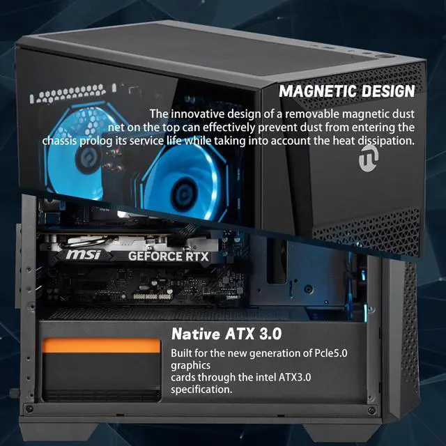 Alt view image 5 of 7 - NINGMEI Gaming PC Desktop, AMD Ryzen 7 8700F 4.1GHz,  GeForce RTX 4060TI 8GB,  16GB DDR5 RAM 6000MHz, 1TB NVME SSD, 650W PSU, 11AC Wi-Fi,  Windows 11 Home 64-bit