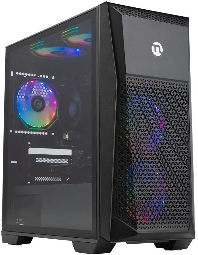 Main image of Ningmei Soul Gaming PC Desktop, AMD Ryzen 5 5600GT 6 core 3.6GHz (up to 4.6GHz),  AMD Radeon Vega 7 Graphics, 16GB DDR4 RAM 3200MHz, 512 GB NVME SSD,550W PSU, 11AC Wi-Fi, Windows 11 Home 64-bit, Black