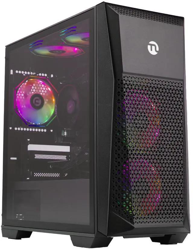 Alt view image 2 of 7 - Ningmei Soul Gaming PC Desktop, AMD Ryzen 5 5600GT 6 core 3.6GHz (up to 4.6GHz),  AMD Radeon Vega 7 Graphics, 16GB DDR4 RAM 3200MHz, 512 GB NVME SSD,550W PSU, 11AC Wi-Fi, Windows 11 Home 64-bit, Black