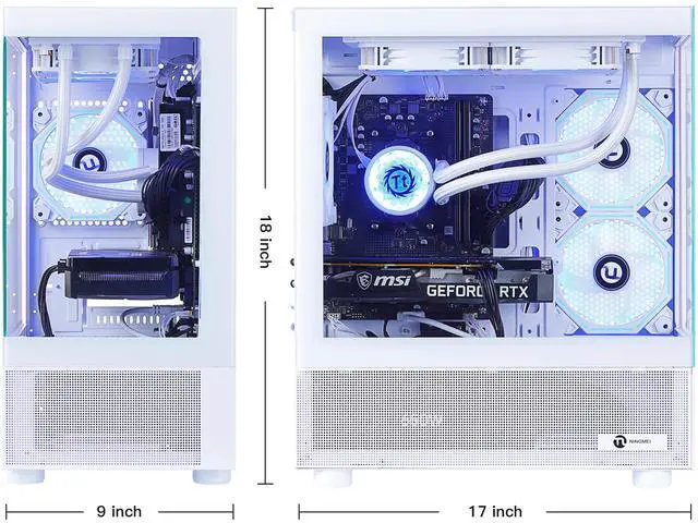 Alt view image 6 of 7 - Ningmei Gaming Desktop Computer PC, AMD Ryzen 7 5700X, RTX 5060, 32GB DDR4 RAM, 1TB NVME SSD, 240 Liquid Cooler, 650W PSU, Wi-Fi, ARGB Fans , Game Design Office, Windows 11 Home , Prebuilt Gaming PC