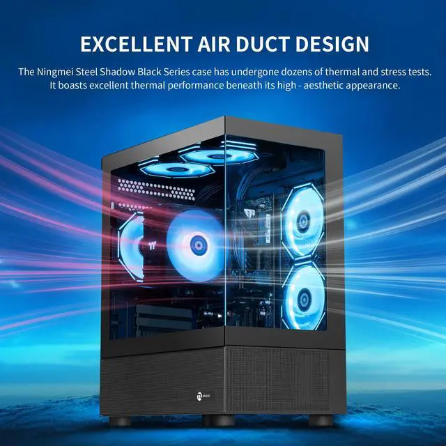 Alt view image 4 of 7 - Ningmei Gaming PC Desktop computer, AMD Ryzen 7 5700G 8 core 3.8GHz (up to 4.6GHz),  16GB DDR4 RAM 3200MHz, 1TB NVME SSD, 550W PSU, Game Design Office Platform, Wi-Fi, Windows 11 Tower Prebuilt PC
