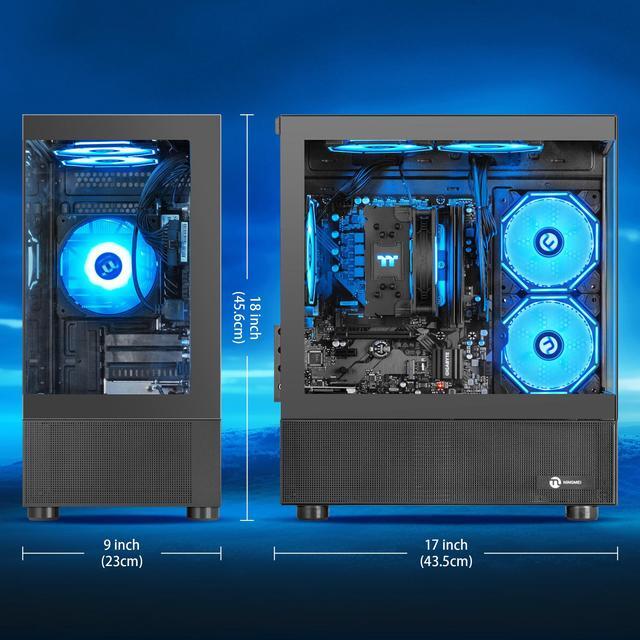 Alt view image 6 of 7 - Ningmei Gaming PC Desktop computer, AMD Ryzen 7 5700G 8 core 3.8GHz (up to 4.6GHz),  16GB DDR4 RAM 3200MHz, 1TB NVME SSD, 550W PSU, Game Design Office Platform, Wi-Fi, Windows 11 Tower Prebuilt PC
