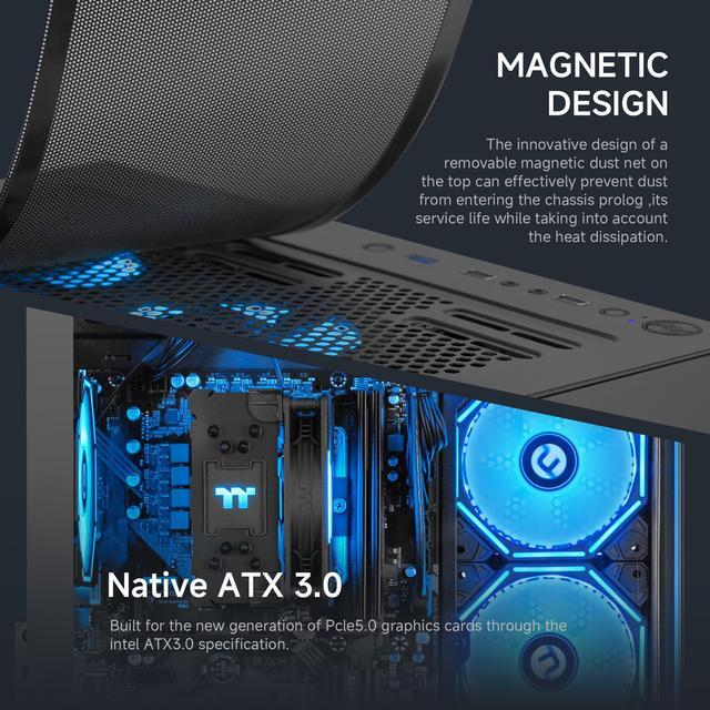 Alt view image 3 of 7 - Ningmei Gaming PC Desktop computer, AMD Ryzen 7 5700G 8 core 3.8GHz (up to 4.6GHz),  16GB DDR4 RAM 3200MHz, 1TB NVME SSD, 550W PSU, Game Design Office Platform, Wi-Fi, Windows 11 Tower Prebuilt PC