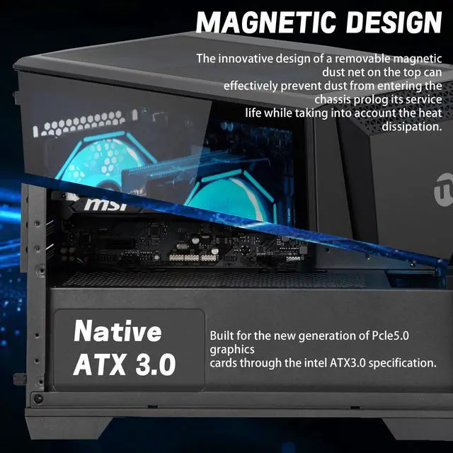 Alt view image 4 of 6 - Ningmei Gaming PC Desktop Intel Core i5 12400F 2.5 GHz CPU, GeForce RTX 4060, 1TB NVME SSD, 16GB DDR4 RAM 3200MHz, 600W PSU, Windows 11 Home 64-bit- WIFI- Gaming Desktop