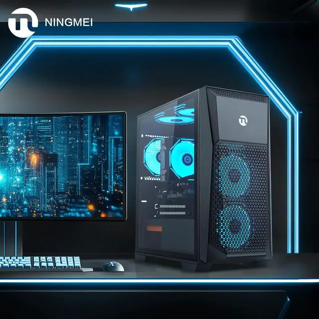 Alt view image 2 of 6 - Ningmei Gaming PC Desktop Intel Core i5 12400F 2.5 GHz CPU, GeForce RTX 4060, 1TB NVME SSD, 16GB DDR4 RAM 3200MHz, 600W PSU, Windows 11 Home 64-bit- WIFI- Gaming Desktop