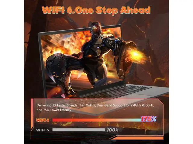 Alt view image 4 of 7 - Ningmei NLR500P Laptop, 15.6 Inch Notebook with AMD Ryzen 5 7430U (Up to 4.3GHz), 16GB DDR4 512GB SSD, BT5.2, 5G WiFi, USB3.2, Type_C, Webcam, Windows 11 Laptops for Business Student Light Gaming