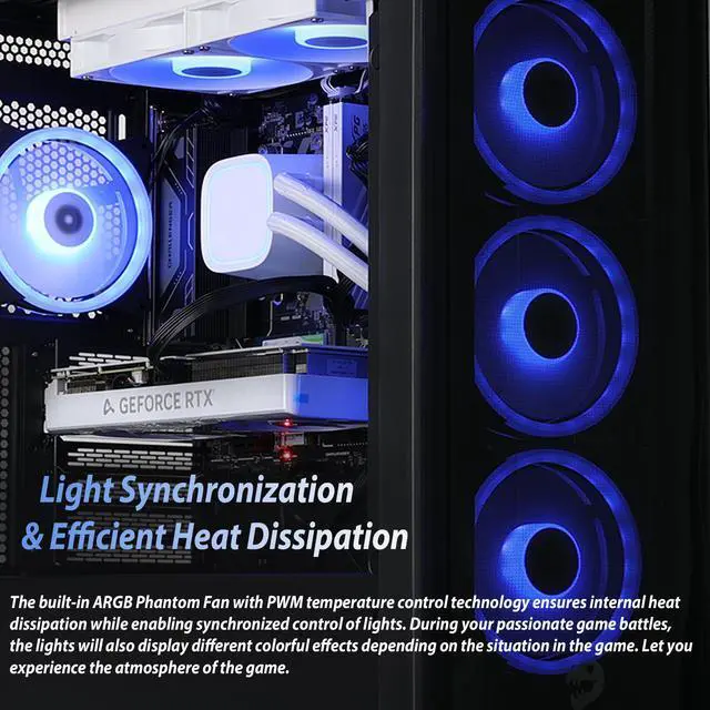 Alt view image 5 of 7 - Mloong Gaming PC Desktop AMD Ryzen 7 7800X3D (Up to 5.0GHz) CPU, GeForce RTX 4070ti Super 16G, 1TB NVME SSD, 32GB DDR5 RAM 6000MHz, 800W PSU, 4ARGB Fans,Windows 11 Home 64-bit WIFI Gaming Desktop